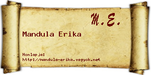 Mandula Erika névjegykártya